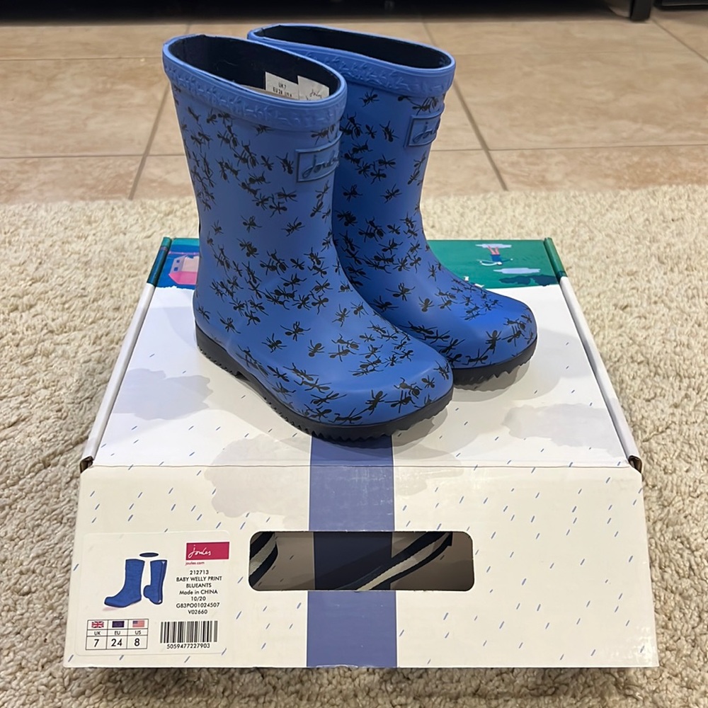 NWT Joules Rollup Flexible Rainboots - US Toddler 8